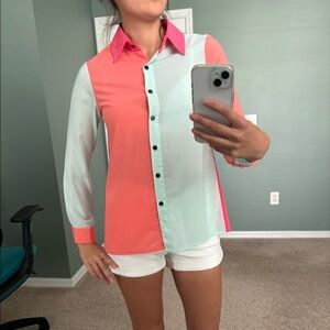 Blouse multicolor modern collar S